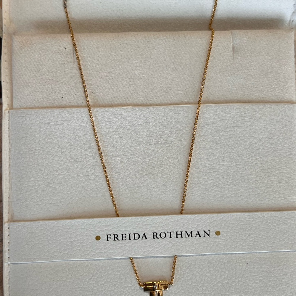 Freida Rothman Gold Geometric Necklace - Picture 3 of 6